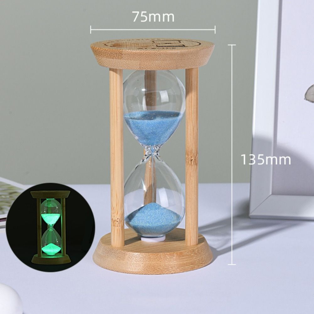 Bamboe Fluorescerende Zandloper 1/10 Minuut Creatieve Lichtgevende Zandloper Geen Elektriciteit Vereist Duurzame Decoratieve Zandklok