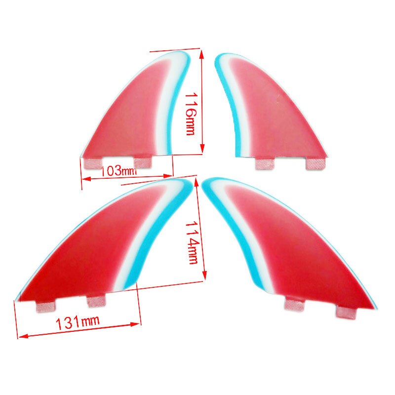 conjunto de 4 Uds de aletas de tabla de surf de quilla cuádruple para caja de FCS, talla XL + XS, Multicolor, GFK, fibra de vidrio, L + M, talla quillas FCS, , aleta de surf