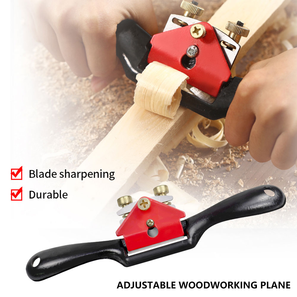 Adjustable Plane Spokeshave Woodworking Hand Planer Trimming Hand Tools Deburring with Screw Wood Hand Cutting Edge Chisel Tool