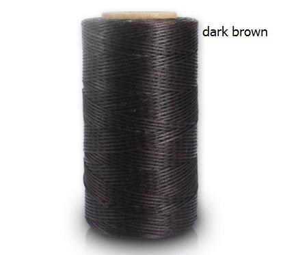 260 M/Roll 0.8 Mm Gewaxt Leer Draad Wax Katoenen Koord String Riem Touw Bead Voor Diy Handwerk Tool hand Stiksels Draad: dark brown