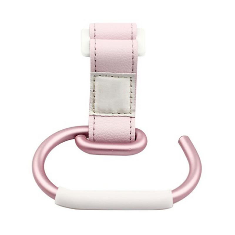 Ganchos de cochecito para bebé, percha para cochecito, mosquetón, Clip de la bolsa de compras, gancho giratorio con correa y gancho, 7 colores: D