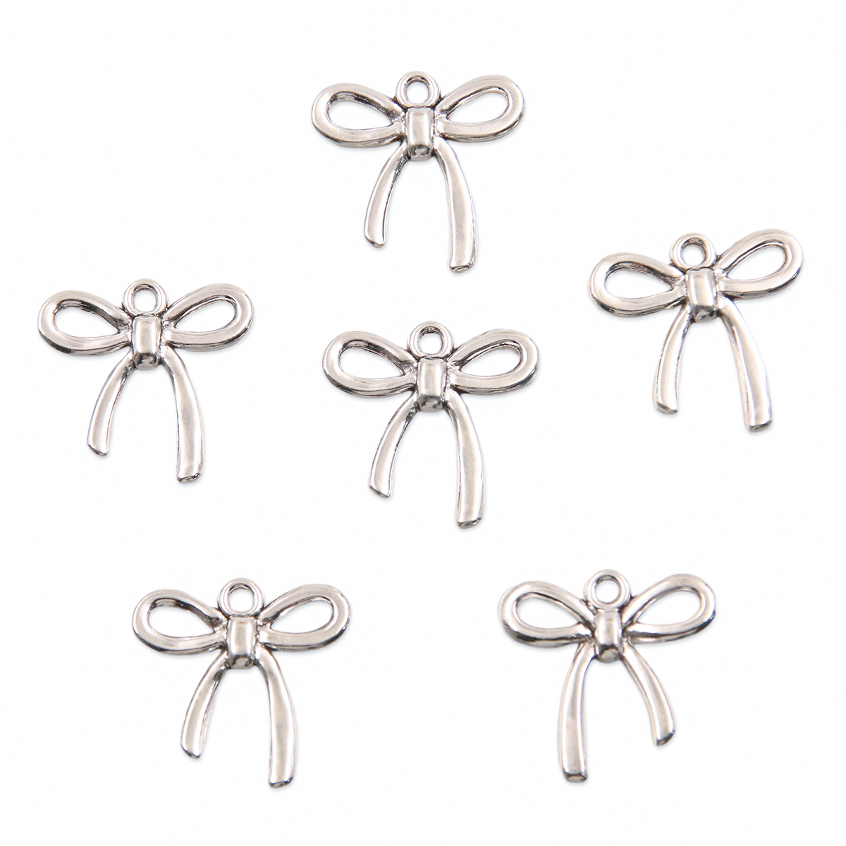 20Pcs 13 Style Metal Alloy Cute Hollow Bow Charms Pendants For Jewelry Making DIY Handmade Craft: Orange