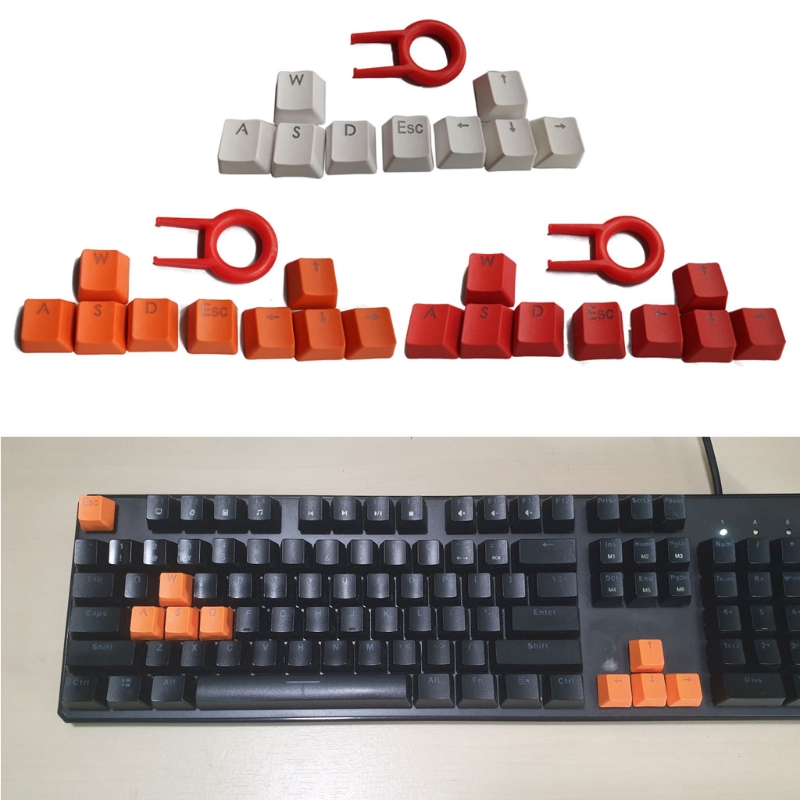 9 Keys PBT Backlit Keycaps WASD/ESC/Direction Cherry MX Keycaps With Key Cap Puller For MX Switches Backlit Mechanical Gaming