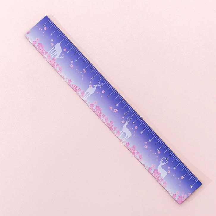 1 piezas de 18cm imán unicornio Flamingo Pantera Rosa Sakura cerdo directamente los gobernantes flexible de herramienta de dibujo de papelería: 4