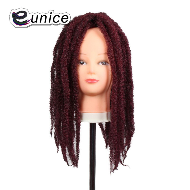 Eunice rubia 613 mechones pelo trenzado sintético para las mujeres con Africana trenzas Marley 18 "3 paquetes Ombre Afro rizado a granel: M1b / burg