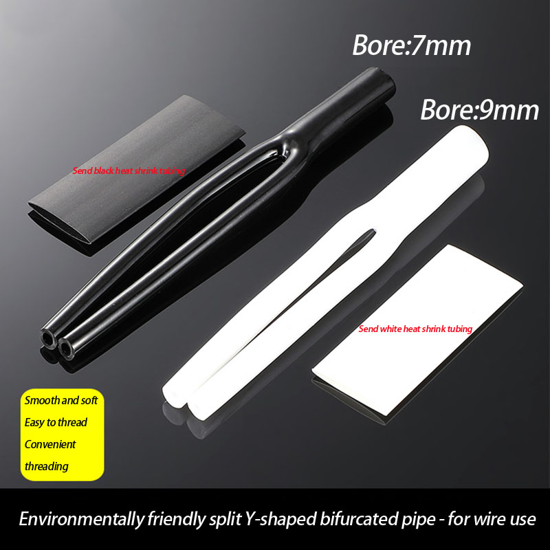 Cable Y-1 Split 2 Rubber Sleeve DIY Audio Cable 1 Split 2 Forked Tube Sleeve Speaker Headphone Cable Y-Type Heat Shrink Tub