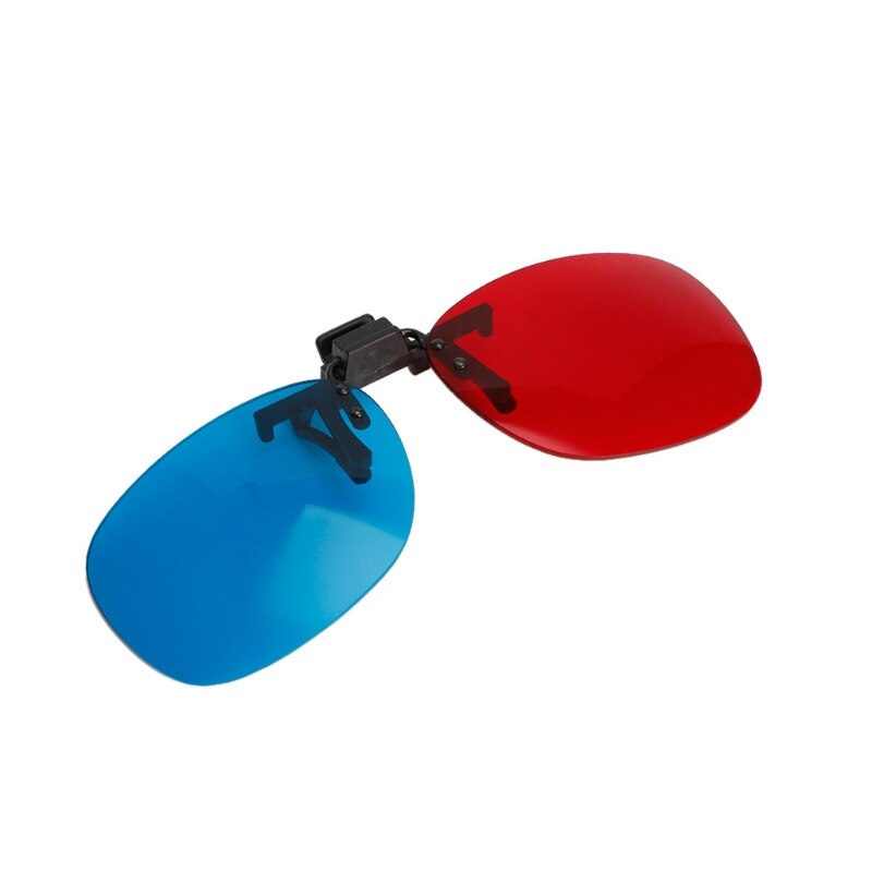 rojo gafas azules marco colgante 3D gafas 3D miopía especial estéreo tipo Clip