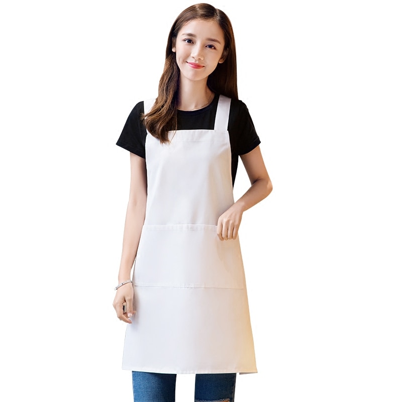 White apron wrapped apron cooking kitchen cotton apron women