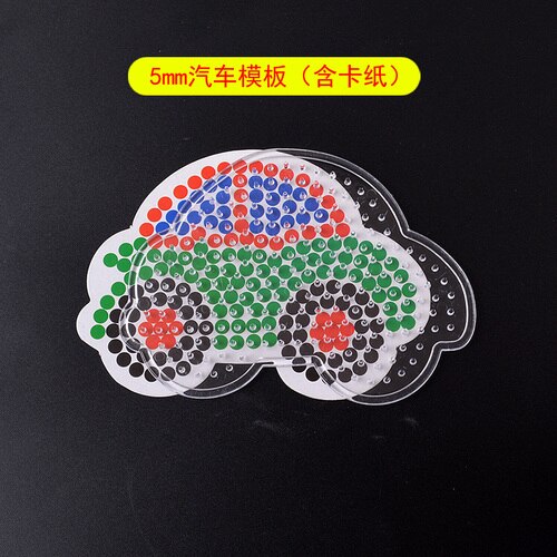 5 millimetri Hama beads Tavole Forate di Plastica Trasparente 2.6 millimetri Fusibile Perline di Ferro giocattoli di puzzle di puzzle perler perle di giocattoli per i bambini ragazzi: car with cardboard