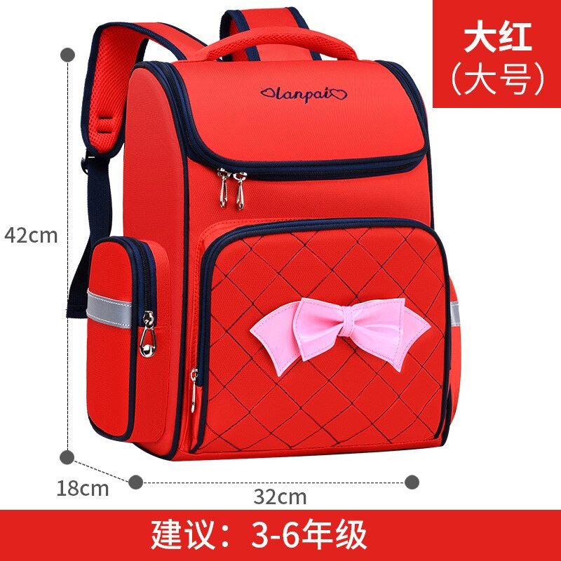 Schule taschen für Mädchen Wasserdichte freundlicher Rucksack freundlicher Buch Tasche schul Orthopädische primay schule Rucksack mochila infantil: groß rot
