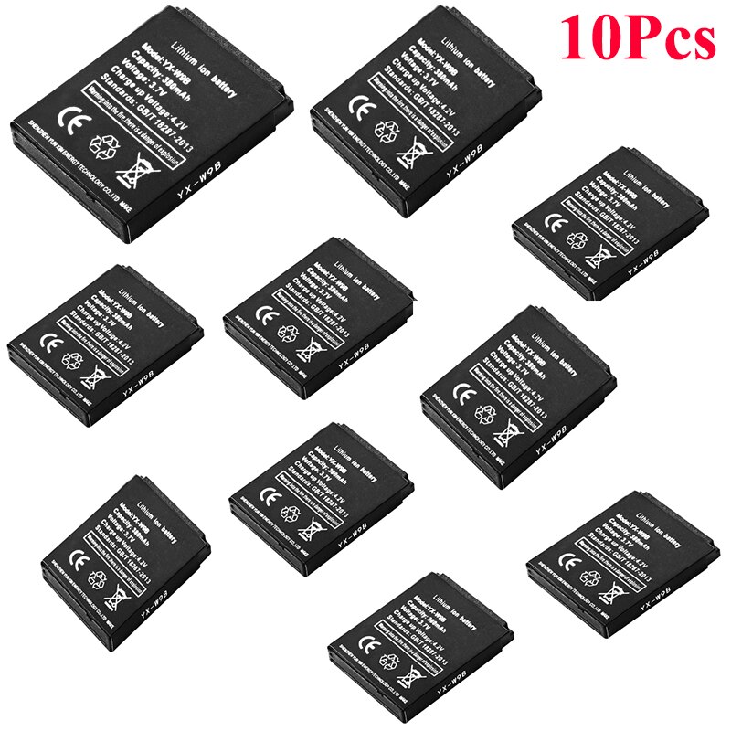 3,7 V recargable de Li-Ion batería de polímero para el reloj inteligente HLX-S1 DJ-09 AB-S1 M9 FYM-M9 JJY-S1 DZ09 QW09 W8 A1 V8 X6 LQ-S1 batería: 10pcs