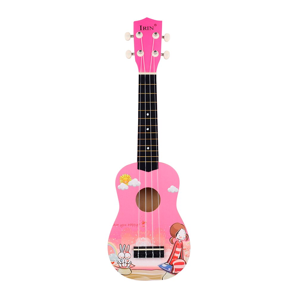 M MBAT-ukelele de tilo de 21 pulgadas para niño, instrumento Musical de 4 cuerdas, guitarra hawaiana, bolsa de ukelele, de Navidad: Pink
