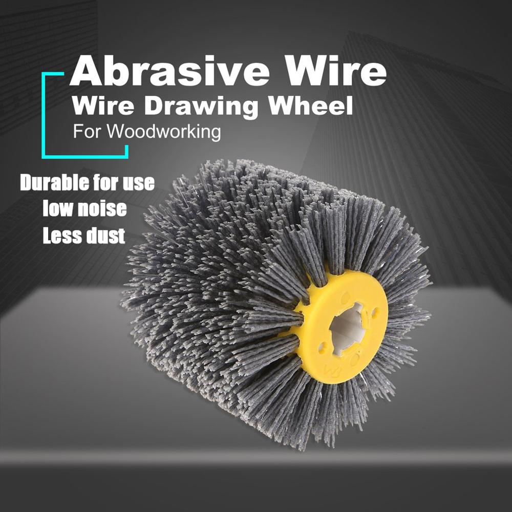 Abrasive Wire Drawing Round Brush Head Polishing Grinding Tool Buffer Wheel For Furniture Wood Sculpture Rotary Drills