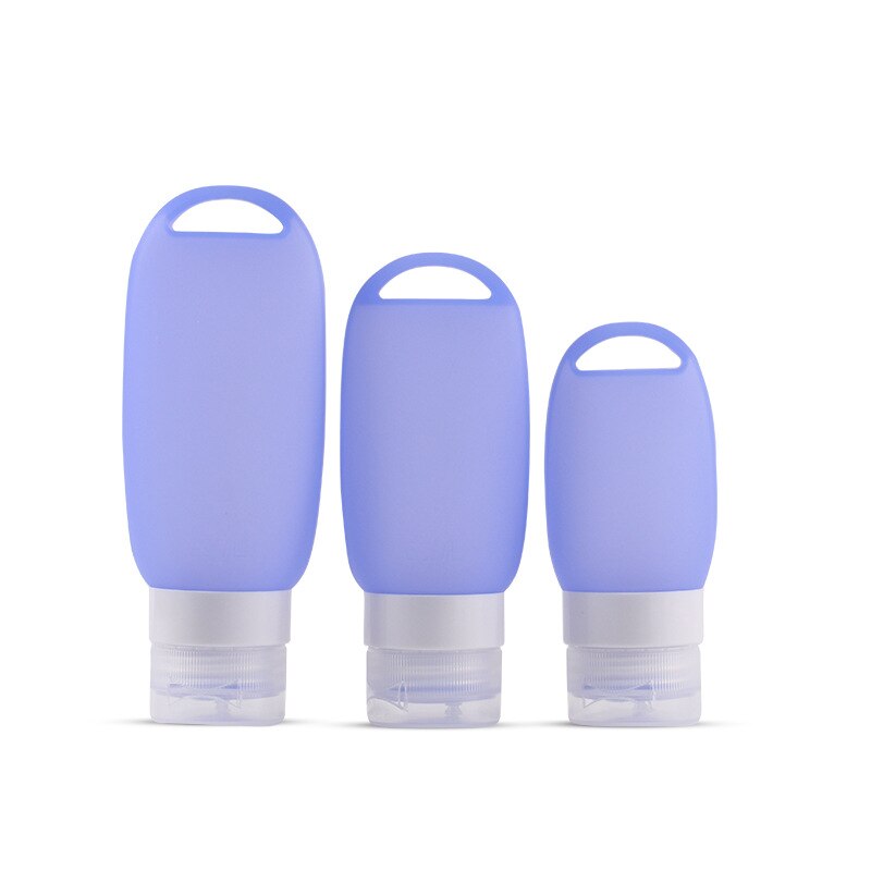 Porte-clés bouteille vide Portable de voyage en plastique et Silicone 38/60ML, Lotion liquide, conteneur violet rechargeable