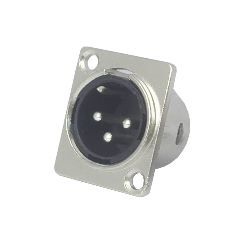 10pcs/lot XLR Connector 3 Pin Male / Female XLR Panel Mount Nickel Plated XLR Male Plug Jack Wire Connector: 10 Male