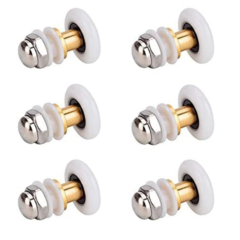 6Pcs 27Mm Douche Deur Rollers Voor De Badkamer Glazen Schuifdeur Katrollen Wielen Ultra-Stille Douche Glas deur Rollers