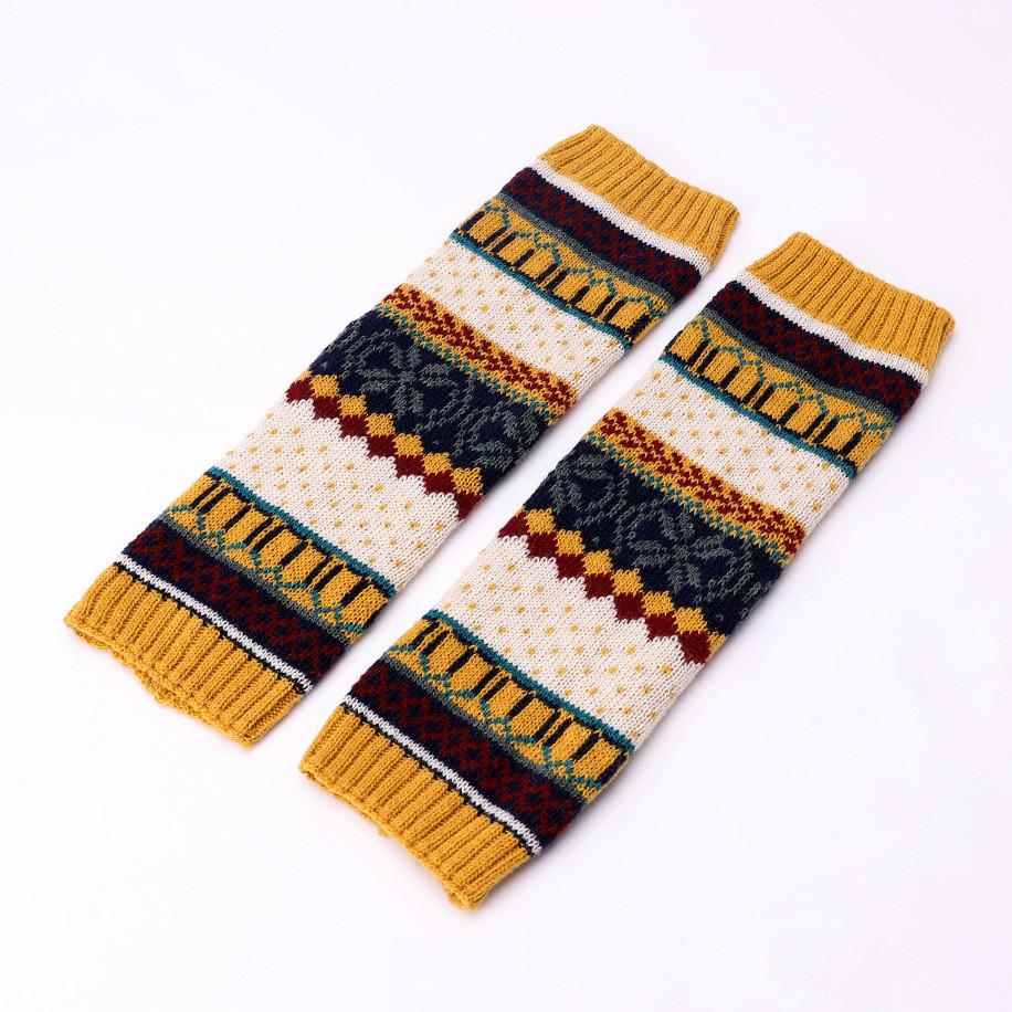 Autumn And Winter Japanese Snow Knitting Leg Cover Thickened Warm Foot Cover Boot Cover Women 1pair: yellow