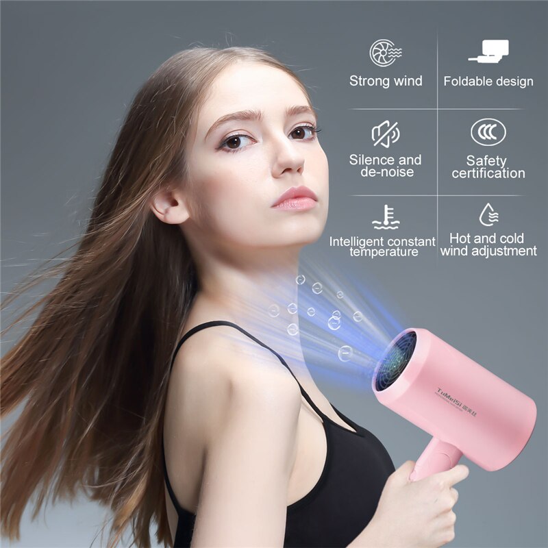 Hair Dryer, Professional 1200W Powerful Ionic Hairdryer Hot Cold Control, Folding Handle