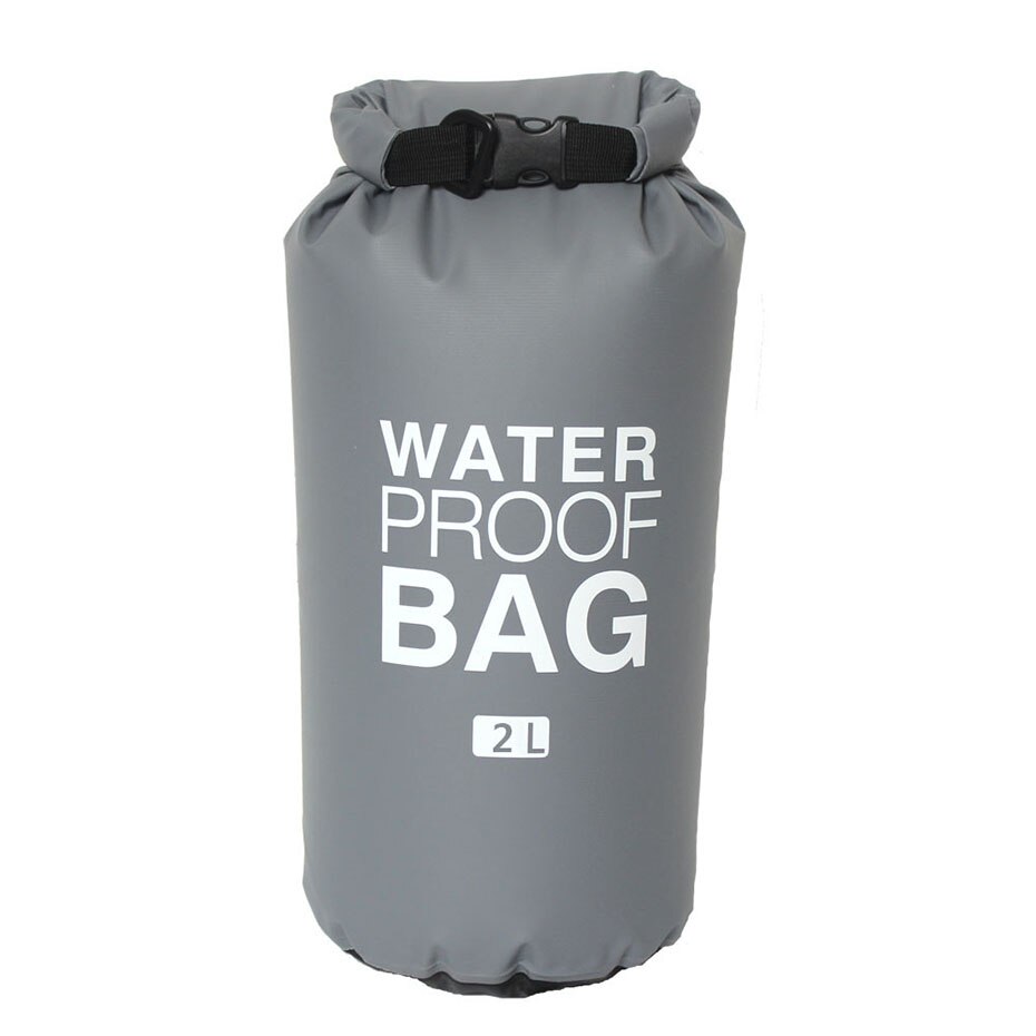 MARJAQE Camping hiking PVC waterbag waterproof bag Camping Dry Bags Outdoor Traveling Ultralight Rafting Bag waterproof box 2L: grey 2L