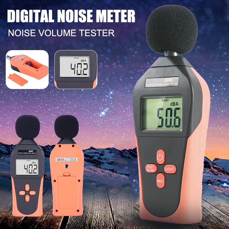 Spot digital lydniveaumåler støjmåler db meter decibel måling 30-130db støjvolumen tester bedste pris