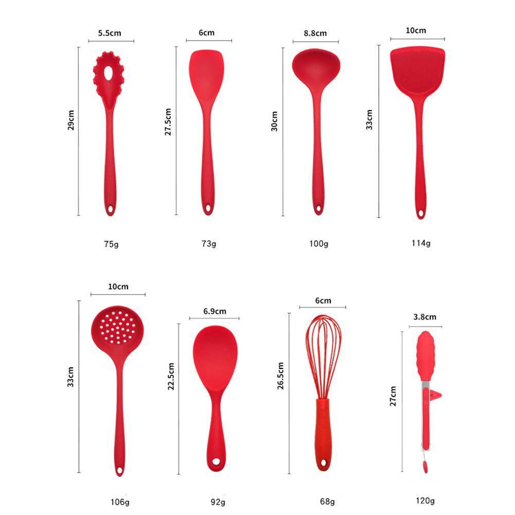 Siliconen keukenset kookgerei keukengerei spatel schep soeplepel speciaal hittebestendig