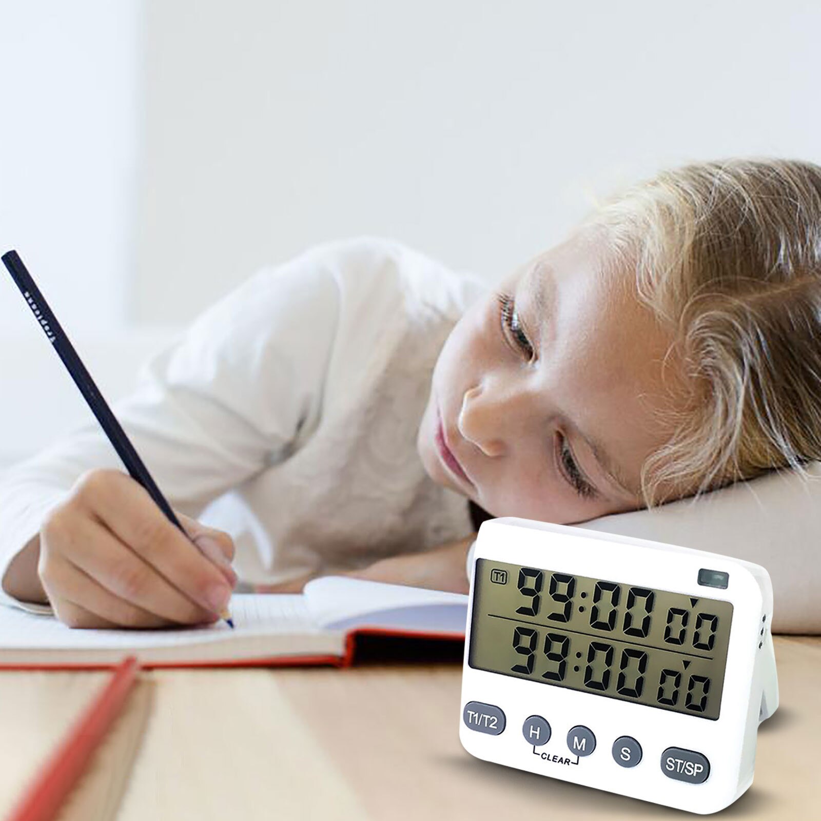 Dual Digital Timer For Kitchen Cooking Shower Study Stopwatch Led Counter Alarm Clock Manual Electronic Countdown Timer Kitchen