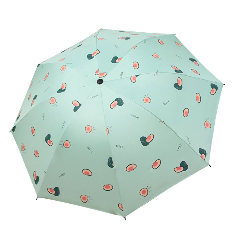 Pliable Marguerite carotte imprimer Anti UV coupe-vent imperméable parapluie Parasol imperméable parapluies anti-pluie carotte revêtement: Vert clair