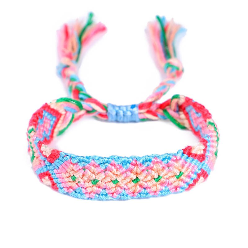 Boho Etnico Braccialetto Fatto A Mano Della Spiaggia di Estate Della Treccia String Involucro di Cotone Corda Intrecciata Braccialetti di Amicizia Per Le Donne Degli Uomini: 22