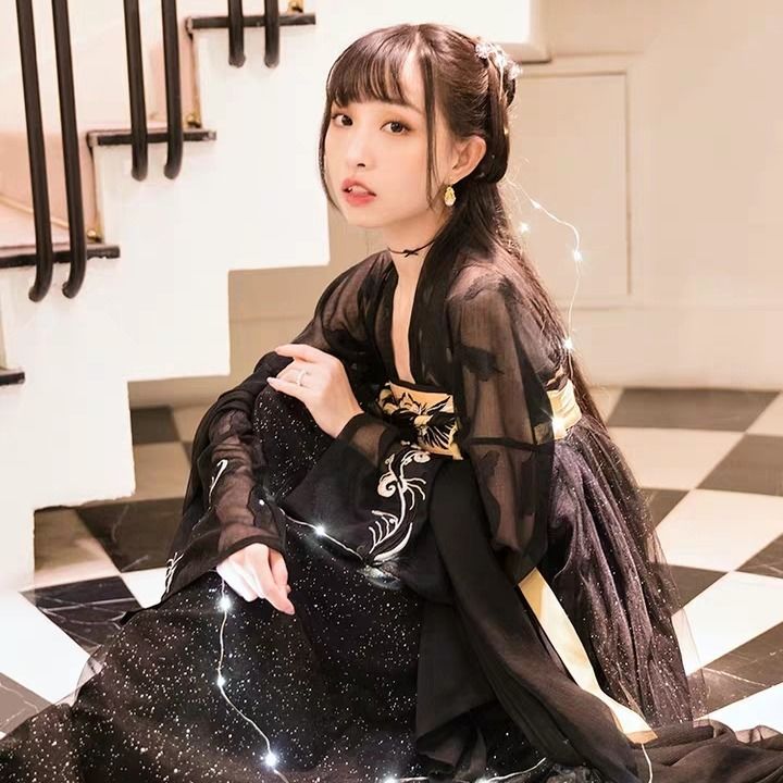 Vestido hanfu para niña, estilo chino, bordado, traje tradicional para mujer, traje de danza folclórica, juego de rol vintage de la dinastía tang