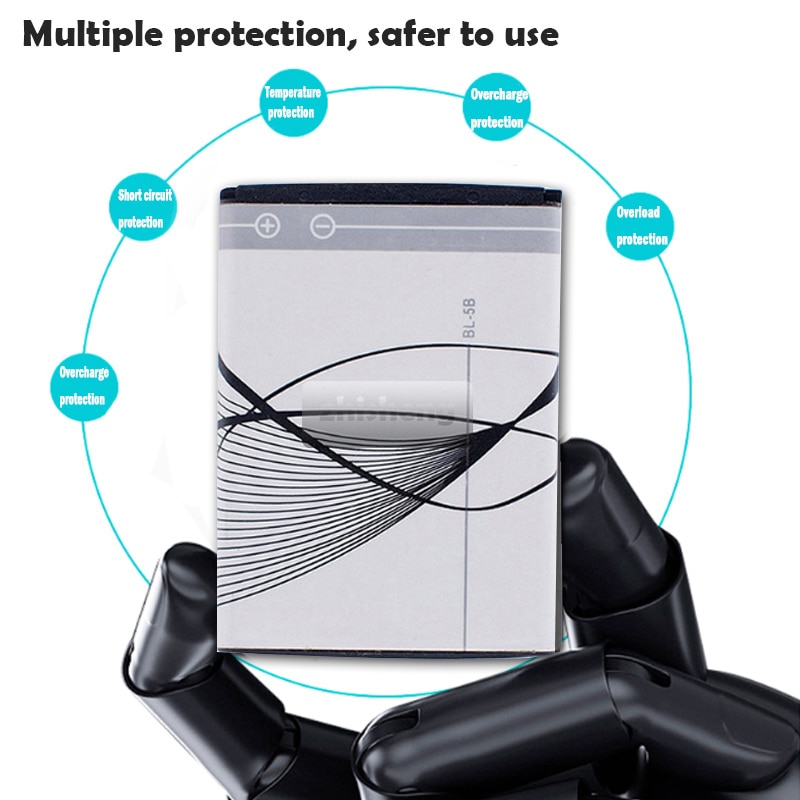 1 Uds BL-5B BL5B teléfono 3,7 V batería de litio de 890mAh Li-Po batería para Nokia N83 N80 6120, 6230, 5200, 3220, 3230, 5140 5140i 5200, 5208