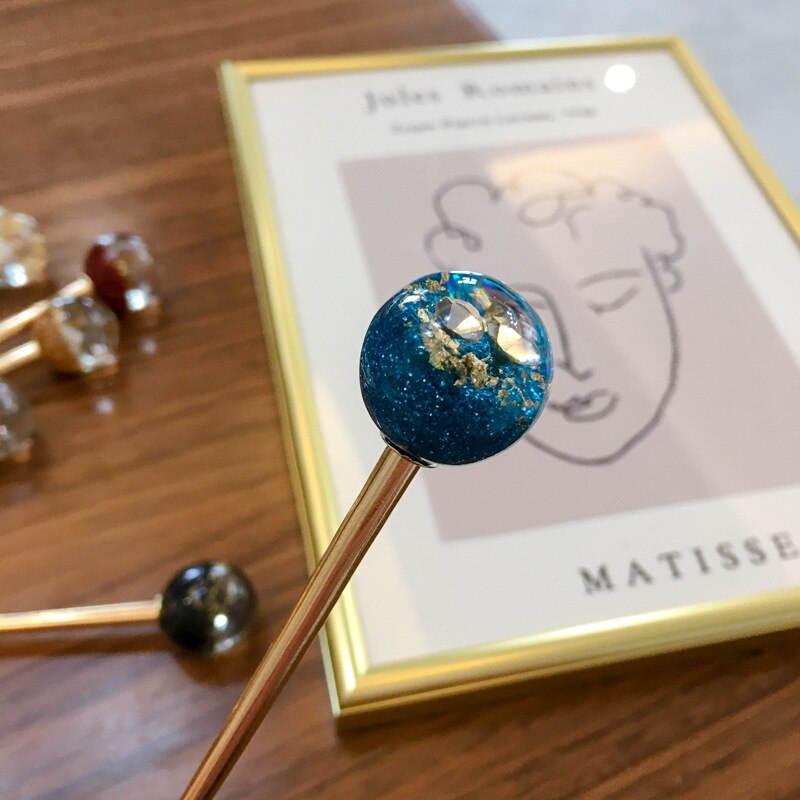Vrouwen Meisje Glanzende Folie Sterrenhemel Bal Planeet Japan Haar Sticks Handgemaakte Barrette Haarspelden Haar Accessoires Hoofddeksels Sieraden: 4