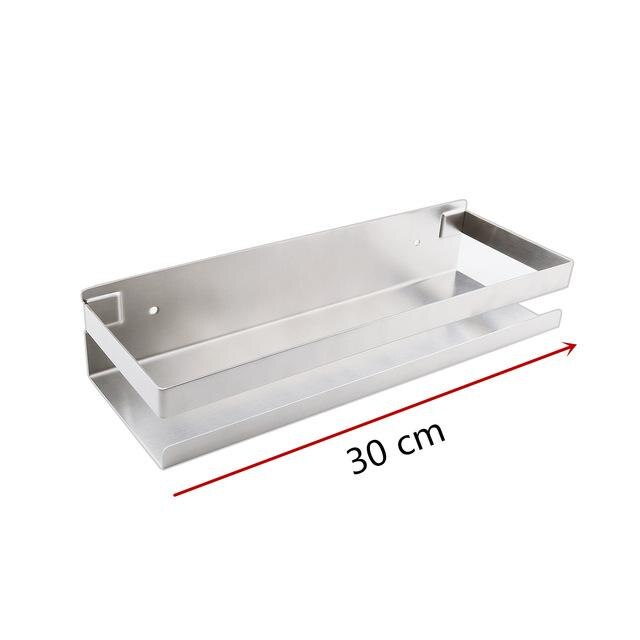 Estante de pared para baño, accesorio negro para ducha, champú y baño, estantes esquineros, estante de almacenamiento de 20cm-50cm: Brushed 30cm