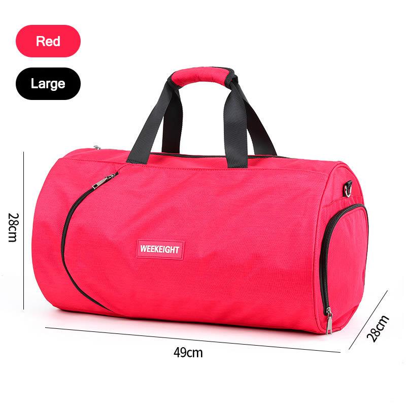 Bolsa de deporte de entrenamiento impermeable de 30L para hombres con bolsillo para zapatos, equipaje de viaje, bolsas de lona, bolso de fitness, bolsa de viaje: Red-L