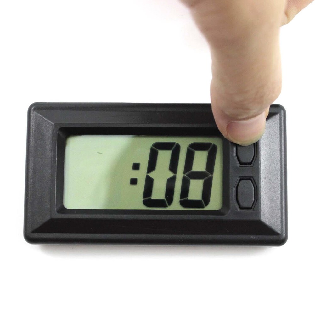 Time Calendar Home Black Digital Display Durable With Sticker Easy Install Ultra Thin Car Mount Practical Electric Clock