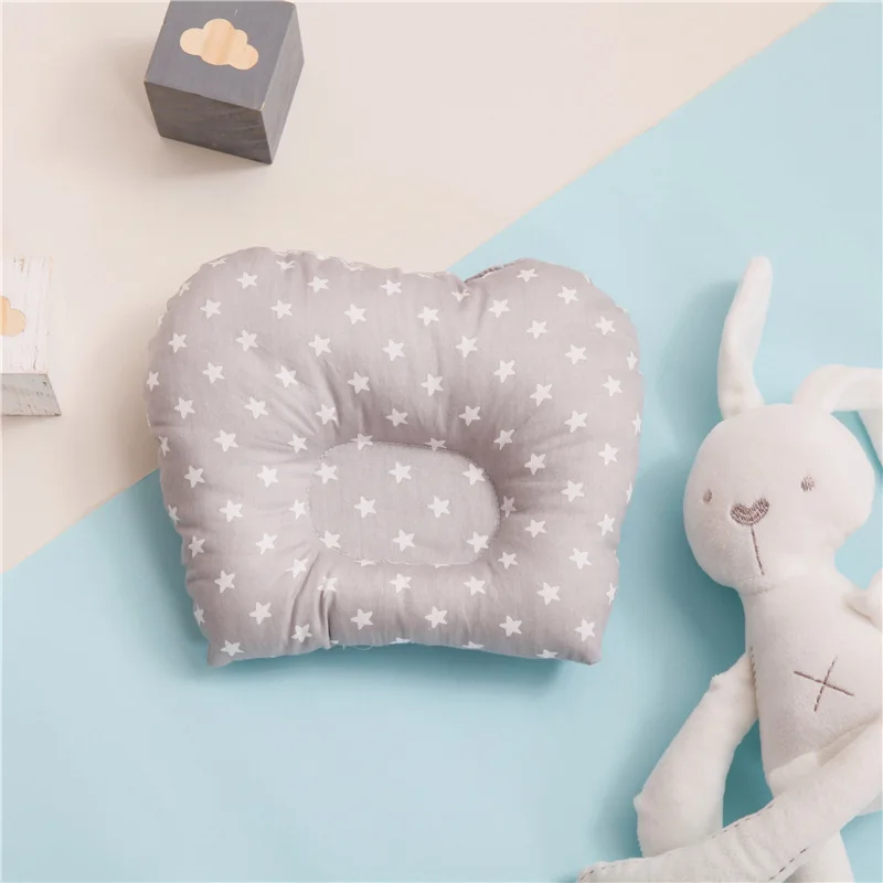Baby Nursing Pillow Infant Newborn Sleep Support Concave Cartoon Pillow Printed Shaping Cushion Prevent Flat Head for 0-3 Year: Pink