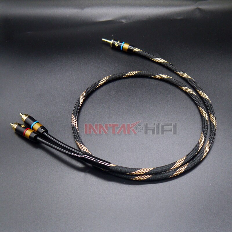 HIFI CANARE L-4E6S 3.5mm To 2 RCA Audio Cable / 0.5m 1m 1.5m 2m 3m 5M