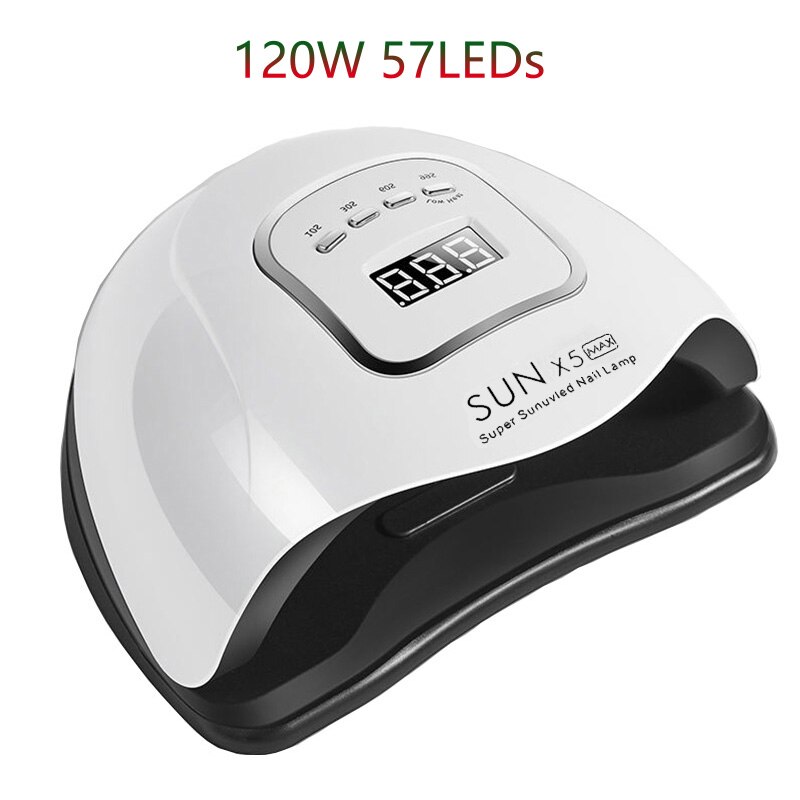 120W SUN X5 Max UV LED Nail Lamp Nail Dryer 57 LEDs Manicure Quick Drying All Nail Gel Polish 10S 30S 60S 99S Powerful Nail Lamp: SUN X5 Max