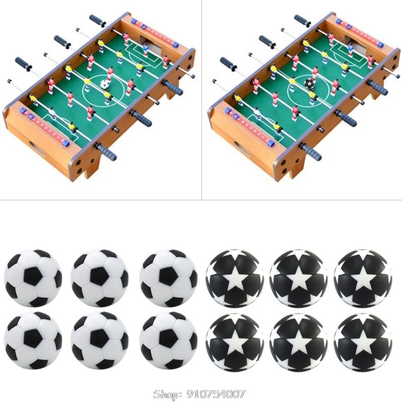 6pcs 32mm Table Soccer Fussball Football Machine Accessories Replacements Black and White Ball Kids Indoor Game D18 20