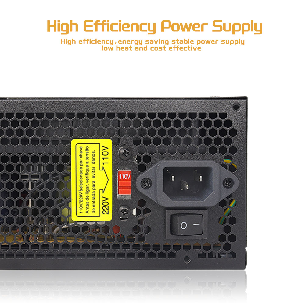 400W Power Supply ATX Active PFC PC Non-Modular 110V/220V 50-60HZ 120MM Silent Fan High Efficiency Power Supply Energy Saving