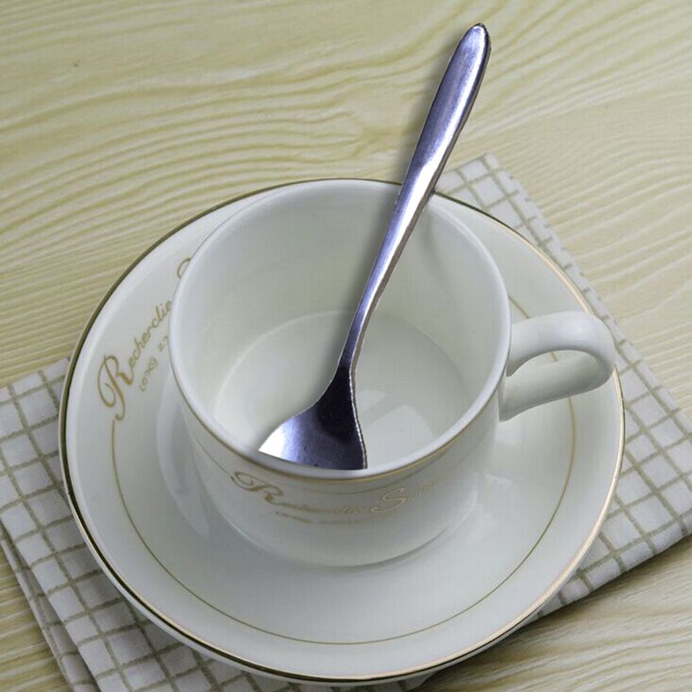 Mini cuillère à café en acier inoxydable, 15cm, Style laguna, petites cuillères à thé Dessert, poignée creuse, vaisselle argentée, 10 pièces #41