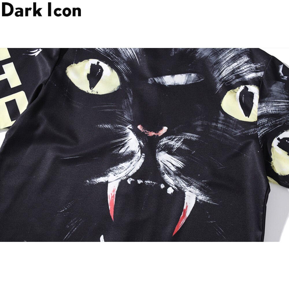 Donker icoon bedrukt hawaiiaans overhemd heren vintage straat heren overhemd korte mouw zomer strand shirts voor mannen