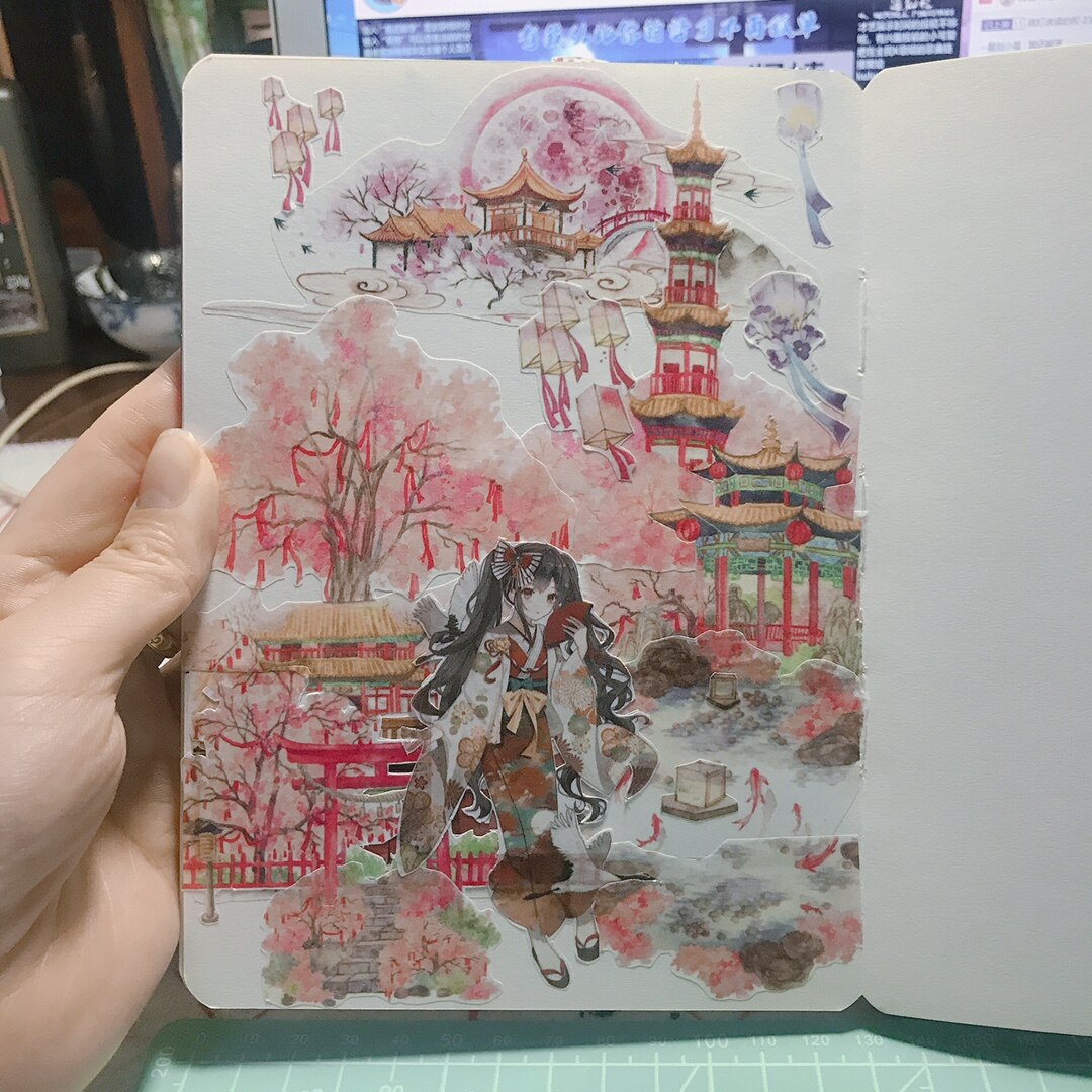 2m rulouri de ulei special stil antic hârtie japoneză decorativă landscap washi tape drăguț rechizite staționare