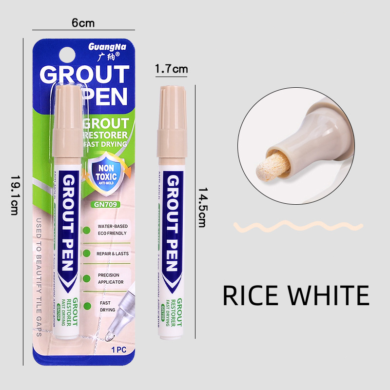 8 farver hvid fugepen vandtæt vægfuge restaureringspen til badeværelse, væg og gulv, dekontaminering, søm reparationspenne: Lysegrå