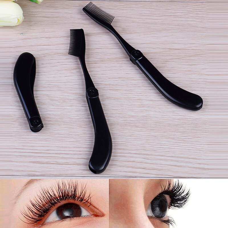 Femmes sourcil cils peigne outil d'extension de cils pliable cils peigne maquillage pinceaux outils