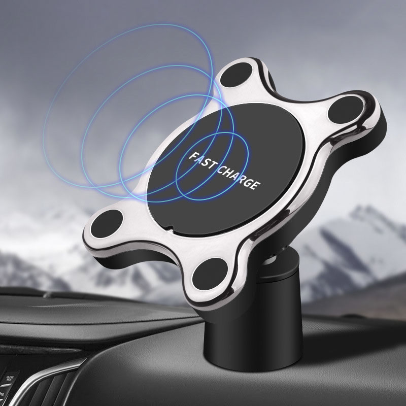 Universal 360 Degree Qi Car Wireless Charger For iPhone X XS MAX Magnetic Car Phone Holder Fast Wirless Charger Air Vent Mount