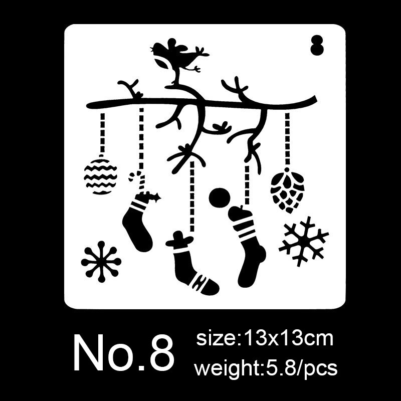 Merry Christma Drawing Template Theme Drawing Board Painted Christmas Tree Elk Children's Educational Tools 12 Kinds Style: NO.8