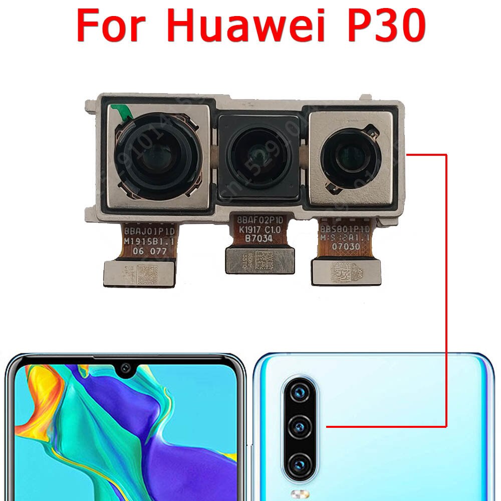 Caméra de rechange face avant et arrière d'origine pour Huawei, module flexible de pièce principale, pour modèles P30, Lite, P30Lite,: P30 Back
