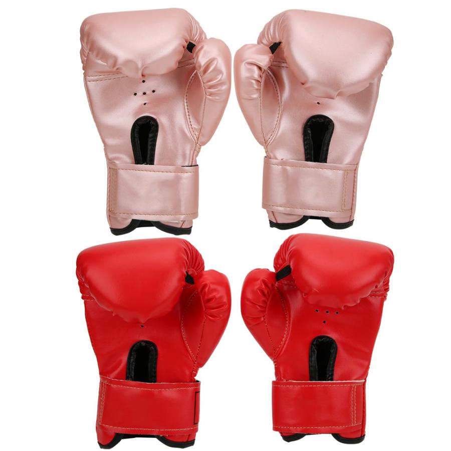 1 Pair Child Boxing Gloves Kids Training Fighting Gloves Muay Thai Sparring Punching Kickboxing Breathable PU Training Gloves