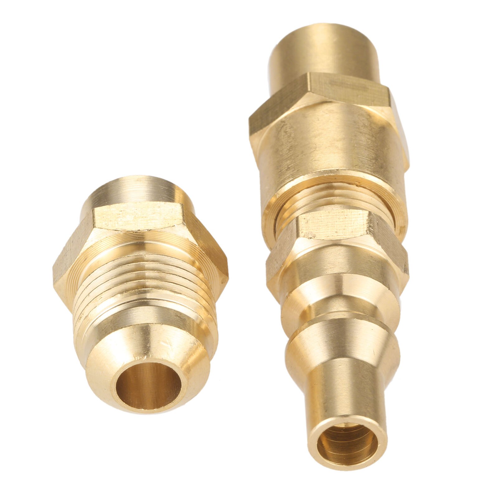 2pcs/1set Quick Connect Plug BBQ Propane Adapter 3/8" male Flare Conversion for Weber Q Grill 1/8" Female Thread 1/4" Male