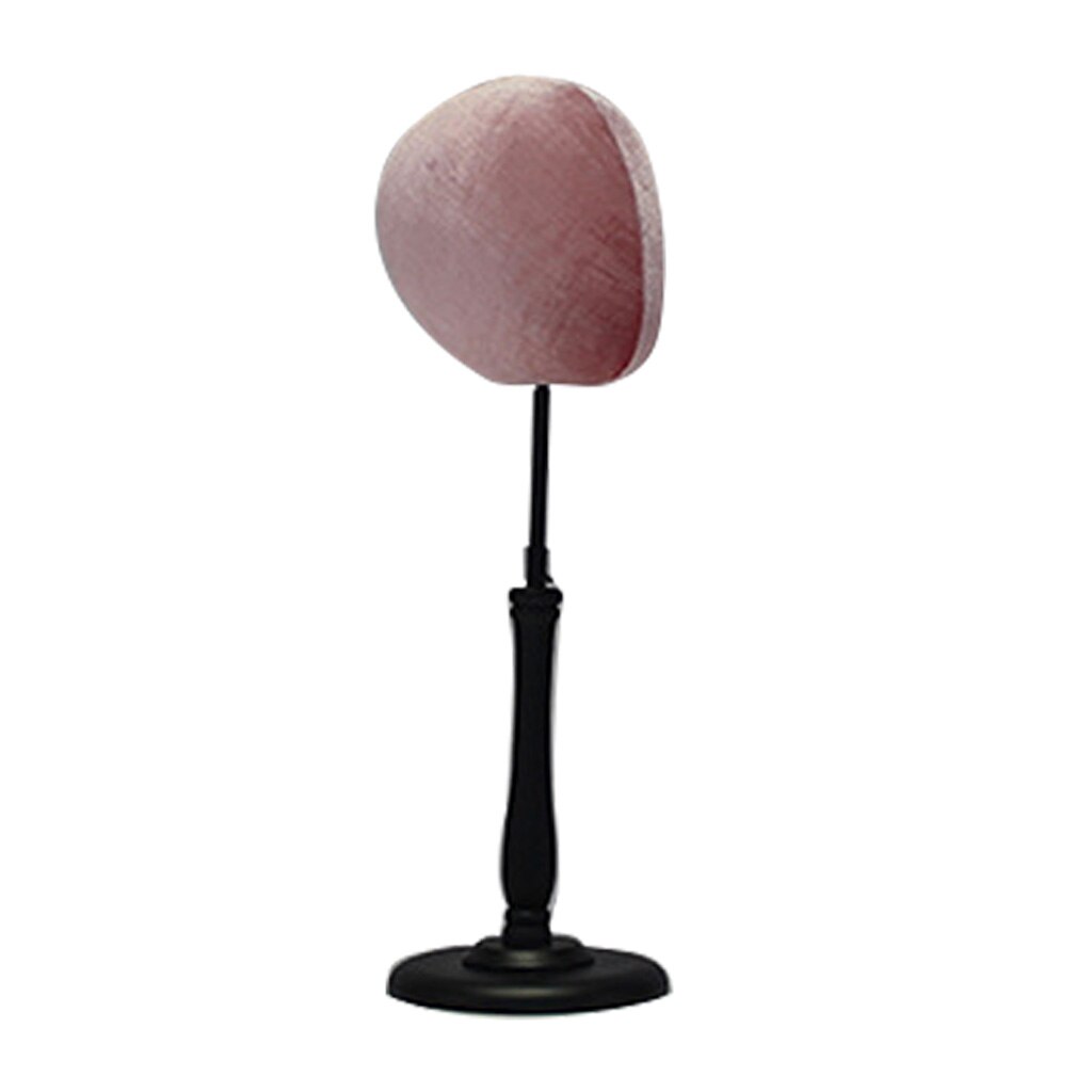 Adjustable Tabletop Hat Stand Mannequin Wig Cap Display Stand Mannequin Wig Head Display Hat Cap Head Stand Model: Bare Pink